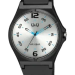 Q&Q V04A‑004VY men’s wristwatch – rugged analog watch with black dial and yellow accents, TopTime Shop Kenya