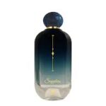 Sapphire perfume bottle, fresh aquatic fragrance