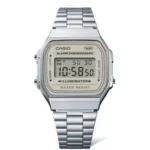 Casio A168WA‑8AYDF digital watch – gold-tone stainless band, classic men’s watch Kenya