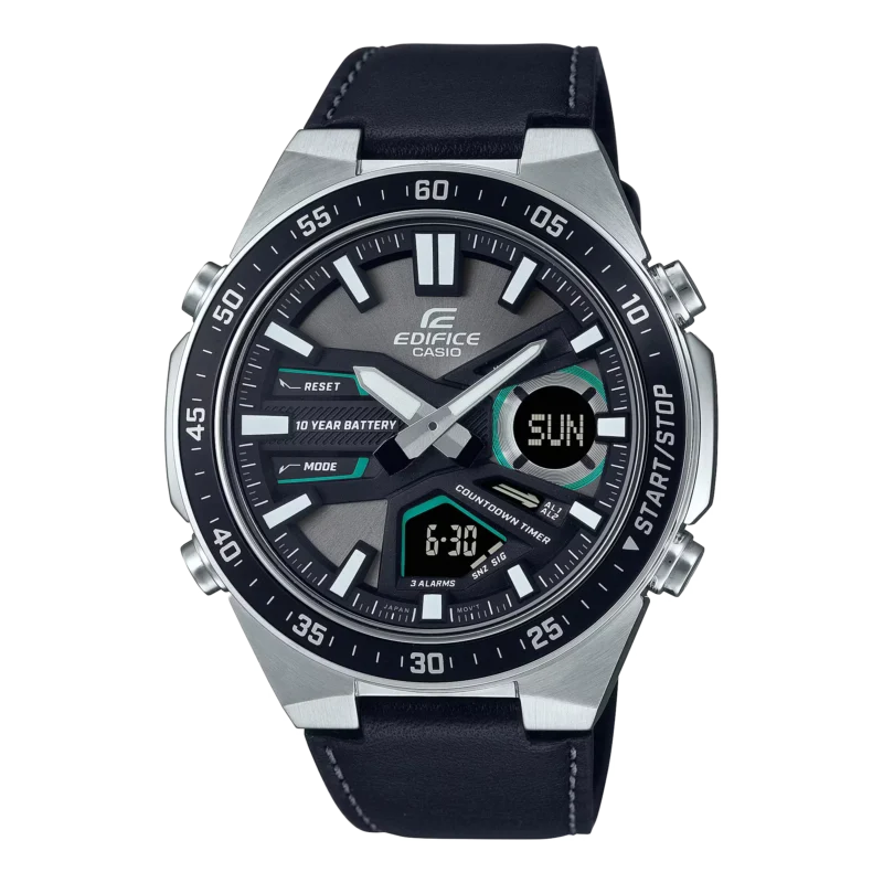 Casio EFV‑C110L‑1AVDF analog‑digital wristwatch – black dial silver case men’s watch Kenya