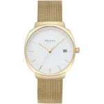 Obaku Felt Lille Gold ladies’ wristwatch – gold‑tone stainless steel case and mesh bracelet with minimalist white dial, TopTime Shop Kenya