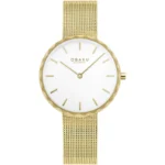 Obaku Folder Gold women’s wristwatch – ultra‑slim gold stainless steel mesh bracelet with white dial and minimalist design, TopTime Shop Kenya