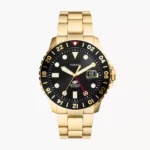 Fossil FS5447 men’s wristwatch – stainless steel case with black dial and brown leather strap, TopTime Shop Kenya