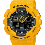 Casio GA‑100A‑9AHDR analog‑digital G‑Shock watch – gold‑accent black dial, men’s watch Kenya