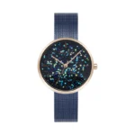 Obaku Glimmer Ocean ladies’ wristwatch – silver stainless steel case and bracelet with blue dial and crystal accents, TopTime Shop Kenya