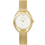 Obaku Juvel Gold women’s wristwatch – gold‑tone stainless steel mesh bracelet with minimalist white dial and crystal accents, TopTime Shop Kenya