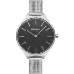 Obaku Kaffe Fog wristwatch – silver stainless steel case and bracelet with gray dial, TopTime Shop Kenya