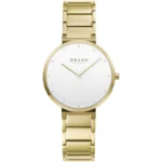 Obaku Klip Lille Cider ladies’ wristwatch – gold‑tone stainless steel link bracelet with white dial and minimalist design, TopTime Shop Kenya
