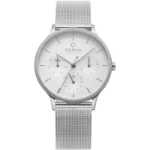 Obaku Lind Steel men’s wristwatch – silver stainless steel case and link bracelet with minimalist white dial, TopTime Shop Kenya