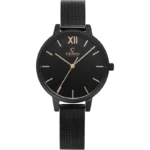Obaku Liv Charcoal wristwatch – silver stainless steel case and mesh bracelet with charcoal dial, TopTime Shop Kenya