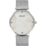 Obaku Mosaik Steel men’s wristwatch – silver stainless steel case and bracelet with minimalist gray dial, TopTime Shop Kenya
