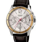 Casio MTP-1374L-7AVDF analog watch – gold dial and brown leather strap, men’s classic watch Kenya