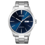 Citizen Mechanical NH8350‑83L men’s wristwatch – automatic day‑date analog watch with blue dial and brown leather strap, TopTime Shop Kenya
