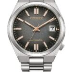 Citizen Mechanical NJ0200‑50E men’s wristwatch – automatic analog watch with silver dial and brown leather strap, TopTime Shop Kenya
