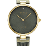 Obaku Diamant Green ladies’ wristwatch – silver stainless steel case and bracelet with green crystal‑accented dial, TopTime Shop Kenya