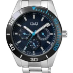 Q&Q AA42J412Y men’s wristwatch – classic analog watch with gold case and dark dial, TopTime Shop Kenya