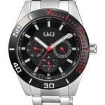 Q&Q AA42J422Y men’s wristwatch – classic analog watch with silver case and dark dial, TopTime Shop Kenya