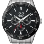 Q&Q CE02J402Y men’s wristwatch – classic analog watch with silver case and blue dial, TopTime Shop Kenya