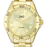 Q&Q Q07A‑003PY men’s wristwatch – classic analog watch with black dial and rose‑gold case, TopTime Shop Kenya