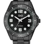 Q&Q Q07A‑004PY men’s wristwatch – classic analog watch with black dial and rose‑gold case, TopTime Shop Kenya