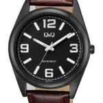 Q&Q Q68A‑002PY men’s wristwatch – classic analog watch with black dial and rose‑gold case, TopTime Shop Kenya