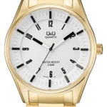 Q&Q QA54J004Y men’s wristwatch – classic analog watch with silver case and black dial, TopTime Shop Kenya