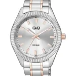 Q&Q QZ48J401Y men’s wristwatch – classic analog watch with silver case and black dial, TopTime Shop Kenya