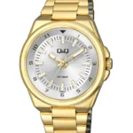 Q&Q QZ68J001Y men’s wristwatch – classic analog watch with silver case and black dial, TopTime Shop Kenya