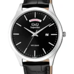 Q&Q S11A‑001VY men’s wristwatch – sporty analog watch with black dial and yellow accents, TopTime Shop Kenya