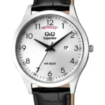 Q&Q S11A‑002VY men’s wristwatch – sporty analog watch with black dial and yellow accents, TopTime Shop Kenya