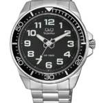 Q&Q S374J205Y men’s wristwatch – sporty analog watch with silver case and blue dial, TopTime Shop Kenya