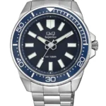 Q&Q S374J212Y men’s wristwatch – sporty analog watch with silver case and black dial, TopTime Shop Kenya