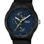 Q&Q VS54J003Y men’s wristwatch – classic analog watch with silver case and black dial, TopTime Shop Kenya