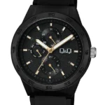 Q&Q VS54J006Y men’s wristwatch – classic analog watch with silver case and black dial, TopTime Shop Kenya