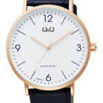 Q&Q Q56B‑004PY men’s wristwatch – classic analog watch with black dial and rose‑gold case, TopTime Shop Kenya
