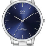 Q&Q QZ00J212Y men’s wristwatch – classic analog watch with silver case and black dial, TopTime Shop Kenya
