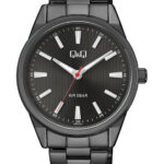 Q&Q QZ94J402Y men’s wristwatch – classic analog watch with silver case and black dial, TopTime Shop Kenya