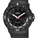 Q&Q V02A‑004VY men’s wristwatch – rugged analog watch with black dial and yellow accents, TopTime Shop Kenya