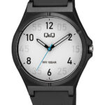 Q&Q V04A‑001VY men’s wristwatch – rugged analog watch with black dial and yellow accents, TopTime Shop Kenya