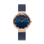 Obaku Facet Ocean ladies’ wristwatch – silver stainless steel case and bracelet with blue faceted dial, TopTime Shop Kenya