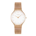 Obaku Slank Lille Rose ladies’ wristwatch – rose‑gold stainless steel link bracelet with white dial and minimalist design, TopTime Shop Kenya