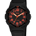 Q&Q V31A‑005VY men’s wristwatch – rugged analog watch with black dial and yellow accents, TopTime Shop Kenya