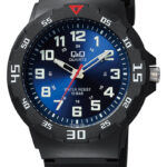 Q&Q VR18J005Y men’s wristwatch – rugged analog watch with silver case and black dial, TopTime Shop Kenya