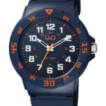 Q&Q VR18J012Y men’s wristwatch – rugged analog watch with silver case and black dial, TopTime Shop Kenya