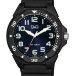 Q&Q VS44J004Y men’s wristwatch – classic analog watch with silver case and black dial, TopTime Shop Kenya