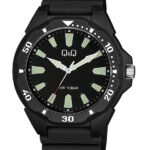 Q&Q VS44J005Y men’s wristwatch – classic analog watch with silver case and black dial, TopTime Shop Kenya