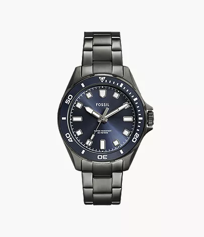 Fossil BQ2904 men’s wristwatch – black and silver stainless steel case with black dial and date display, TopTime Shop Kenya