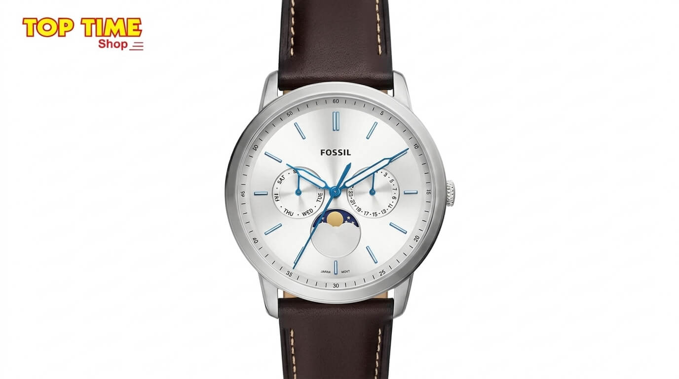 Fossil chronograph watch with steel bracelet